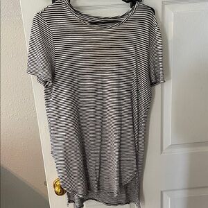 Old Navy Black and White Striped Tunic Top